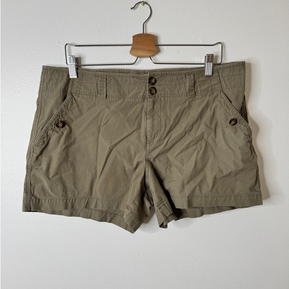 Old Navy Plus Size 16 Olive Green Mid-Rise 3.5" Stretch Cotton Shorts